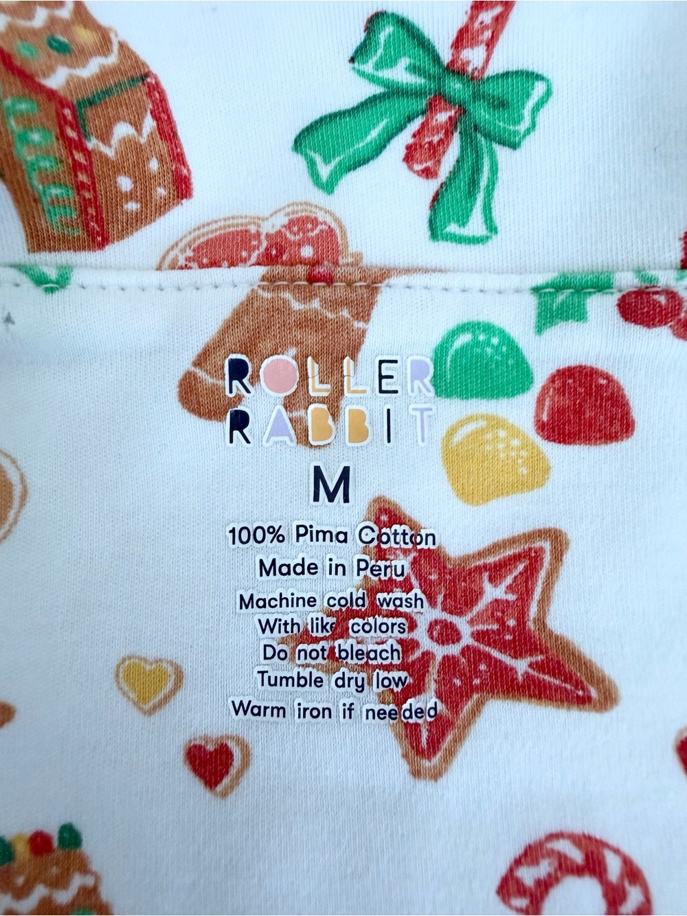 ROLLER RABBIT Gingerbread Polo Party Pajama Short Set - Like New, Medium - Picture 3 of 14